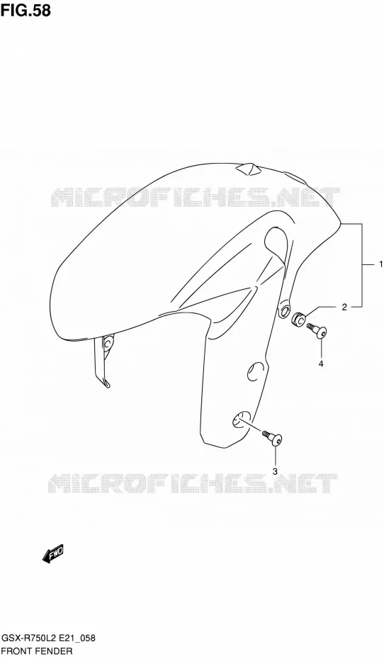 FRONT FENDER (GSX-R750L2 E21) Suzuki MOTO 750 GSX-R 2012  GSX-R750L2(E24)