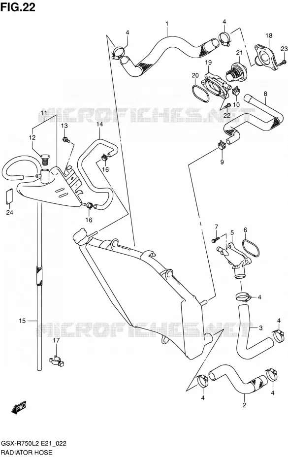 RADIATOR HOSE - EXPANSION TANK Suzuki MOTO 750 GSX-R 2012  GSX-R750L2(E24)