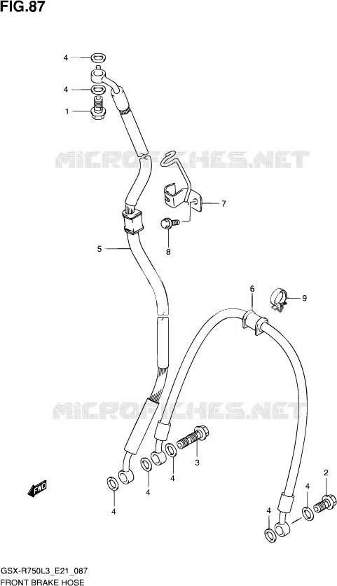 FRONT BRAKE HOSE Suzuki MOTO 750 GSX-R 2013  GSX-R750 L3 (E21)