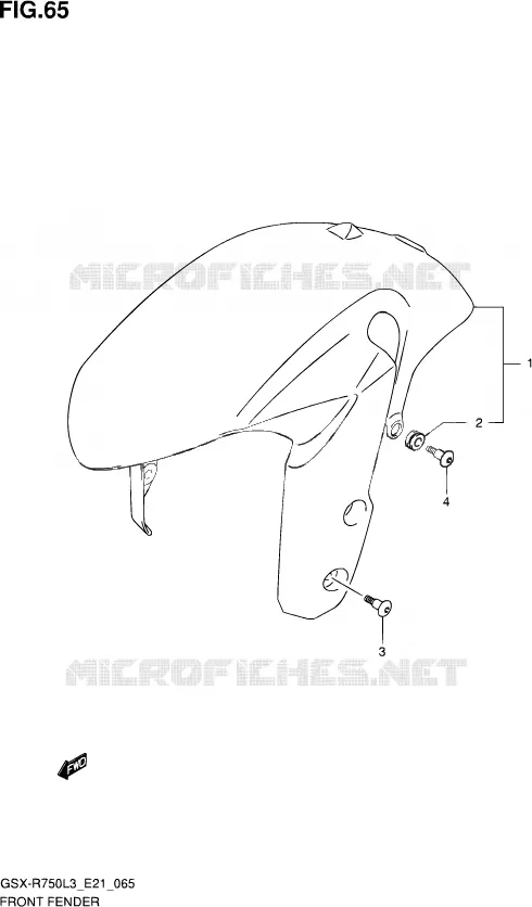 FRONT FENDER (GSX-R750L3 E24) Suzuki MOTO 750 GSX-R 2013  GSX-R750 L3 (E21)