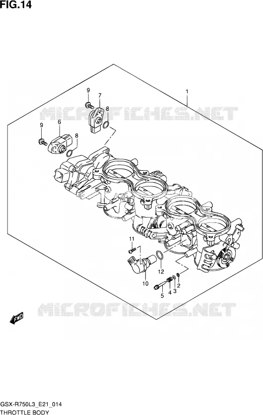 THROTTLE BODY (GSX-R750UFL3 E21) Suzuki MOTO 750 GSX-R 2013  GSX-R750 L3 (E24)