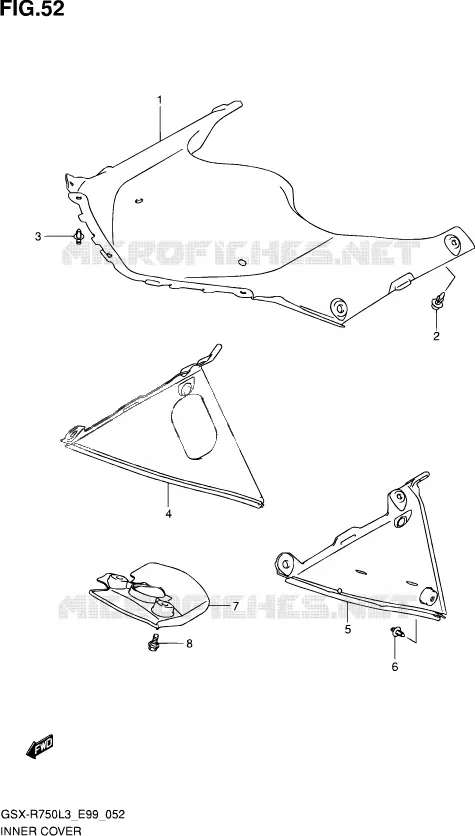 INNER COVER Suzuki MOTO 750 GSX-R 2013  GSX-R750 L3 (E99)
