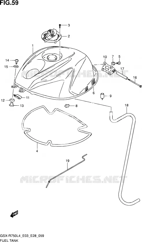 FUEL TANK (GSX-R750L4 E33) Suzuki MOTO 750 GSX-R 2014  GSX-R750 L4 (E03,E28,E33)