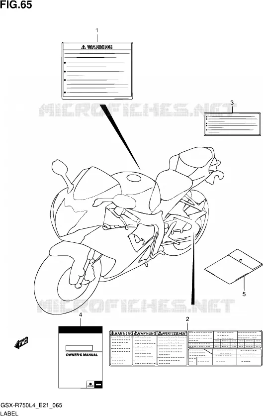 LABEL (GSX-R750UFL4 E21) Suzuki MOTO 750 GSX-R 2014  GSX-R750 L4 (E21)