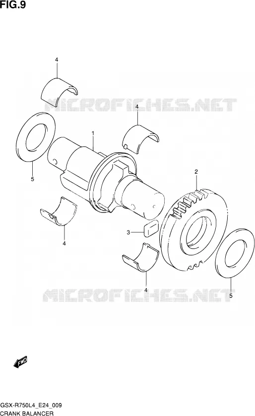 CRANK BALANCER Suzuki MOTO 750 GSX-R 2014  GSX-R750 L4 (E24)