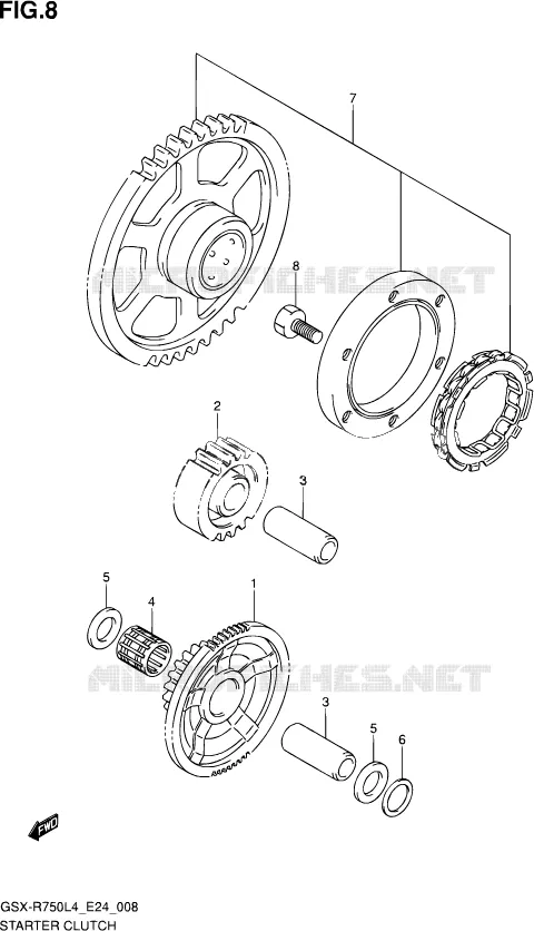 STARTER MOTOR CLUTCH Suzuki MOTO 750 GSX-R 2014  GSX-R750 L4 (E24)