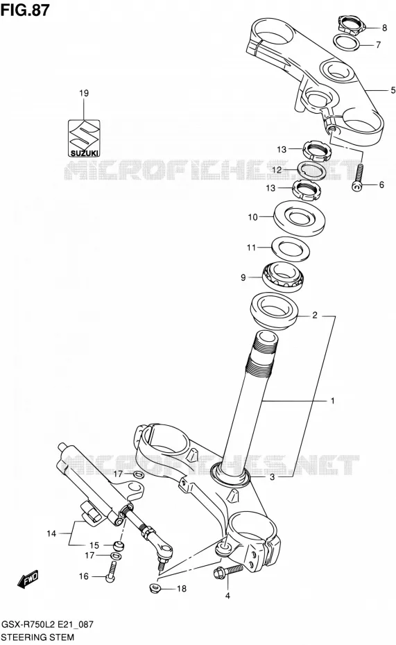 STEERING COLUMN Suzuki MOTO 750 GSX-R 2012  GSX-R750UFL2(E21)