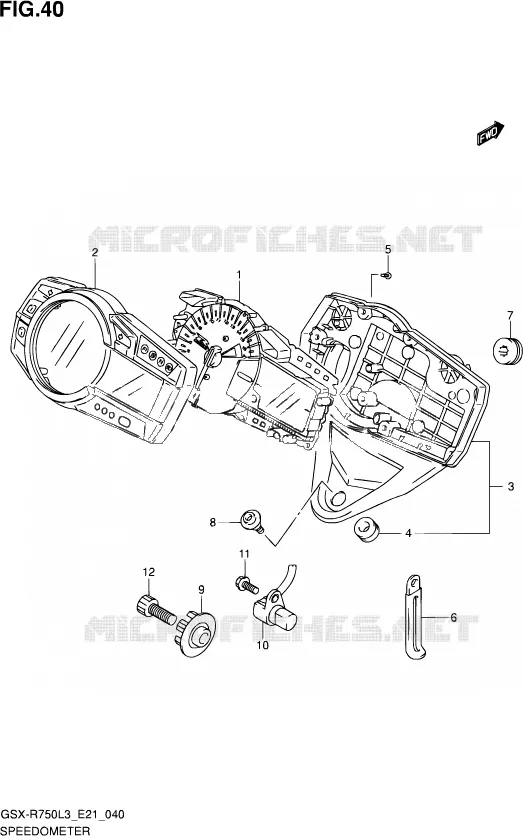 SPEEDOMETER (GSX-R750UFL3 E21) Suzuki MOTO 750 GSX-R 2013  GSX-R750UF L3 (E21)