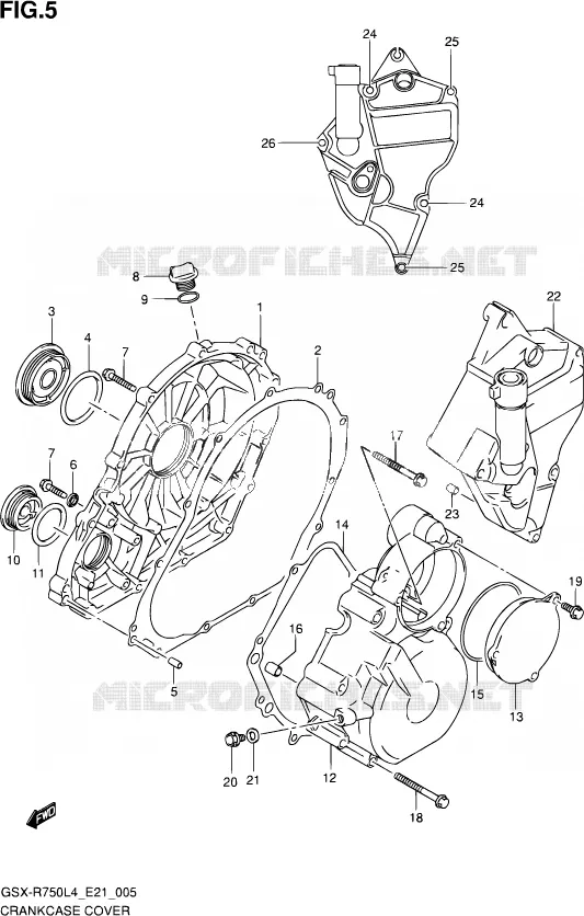 CRACKCASE COVER Suzuki MOTO 750 GSX-R 2014  GSX-R750UF L4 (E21)