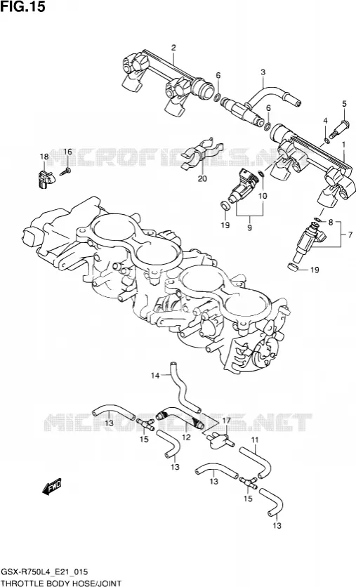 THROTTLE BODY (GSX-R750UFL4 E21) Suzuki MOTO 750 GSX-R 2014  GSX-R750UF L4 (E21)