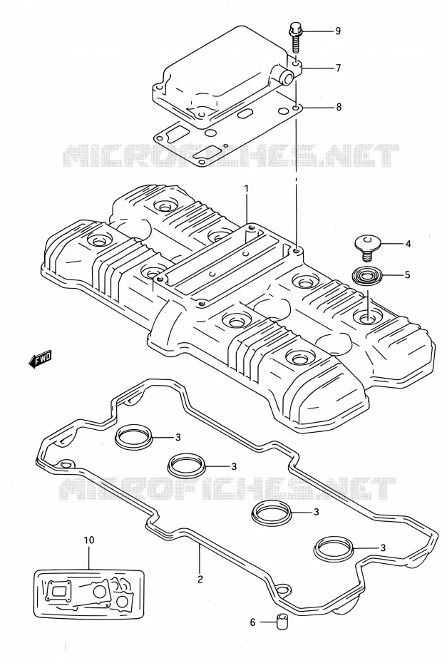 CYLINDER HEAD COVER Suzuki MOTO 750 GSX-R 1992  GSX-R750W N (E03,E28,E33)
