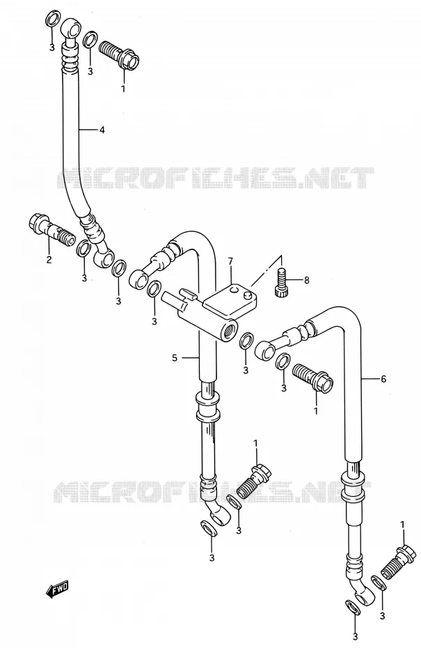 FRONT BRAKE HOSE (MODELE N/P) Suzuki MOTO 750 GSX-R 1992  GSX-R750W N (E03,E28,E33)
