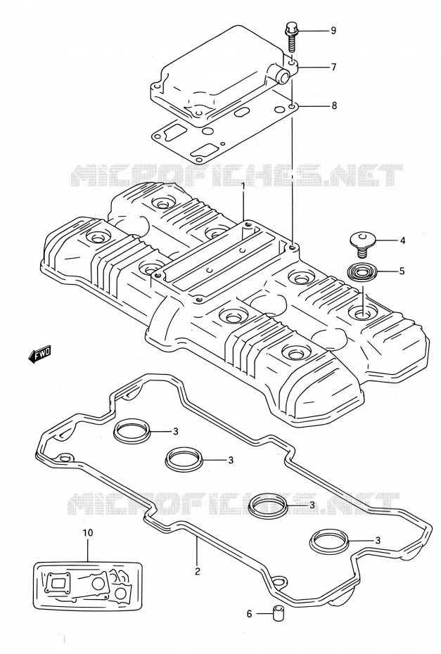 CYLINDER HEAD COVER Suzuki MOTO 750 GSX-R 1993  GSX-R750W P (E03,E28,E33)
