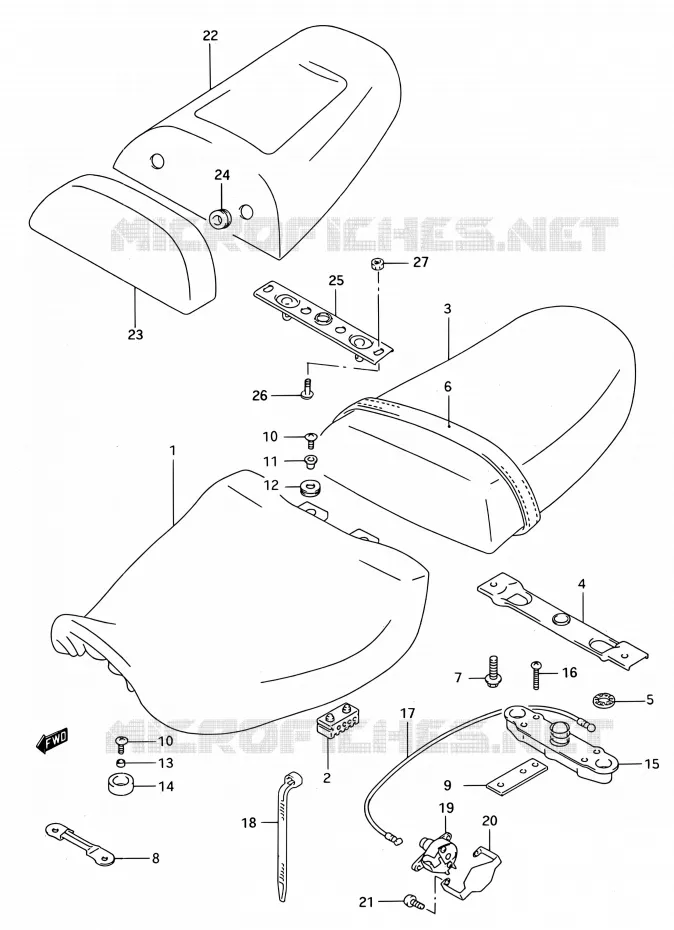 SEAT (MODELE R/S) Suzuki MOTO 750 GSX-R 1994  GSX-R750W R (E03,E28,E33)