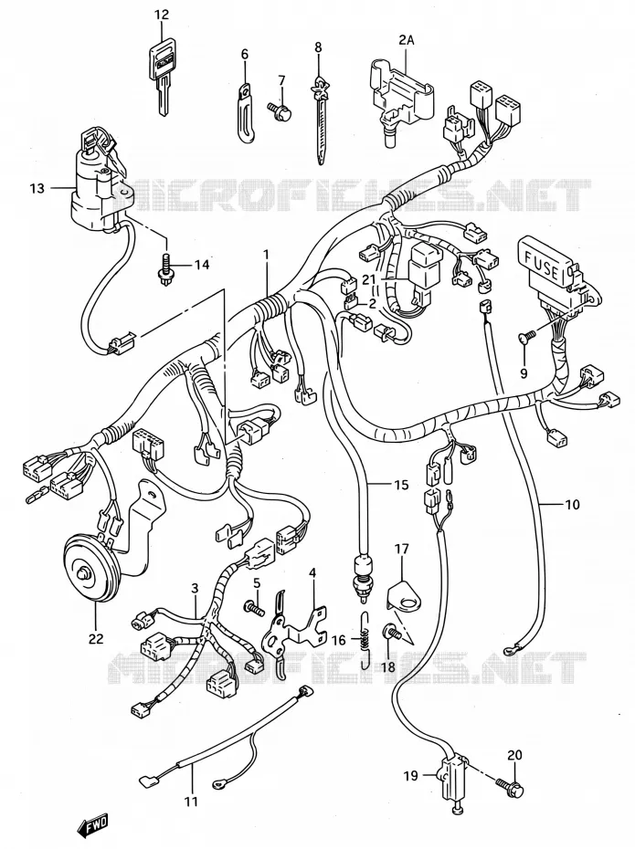 WIRING HARNESS (MODELE R/S) Suzuki MOTO 750 GSX-R 1994  GSX-R750W R (E03,E28,E33)