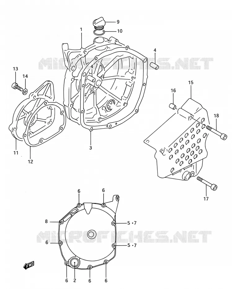 CRACKCASE COVER Suzuki MOTO 750 GSX-R 1995  GSX-R750W S (E03,E28,E33)