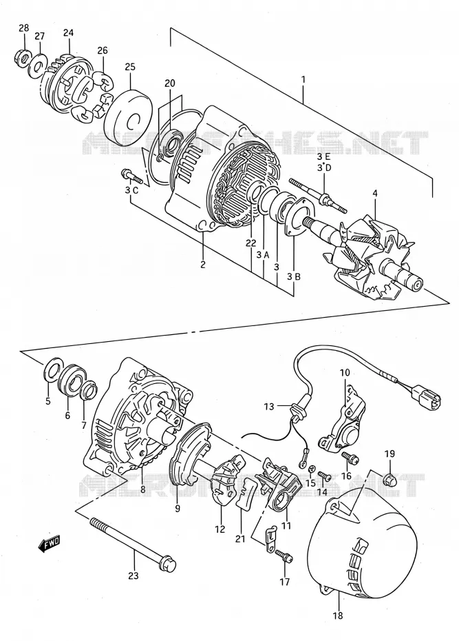 ALTERNATOR Suzuki MOTO 1100 GSX-F 1992  GSX1100F N (E03,E28,E33)