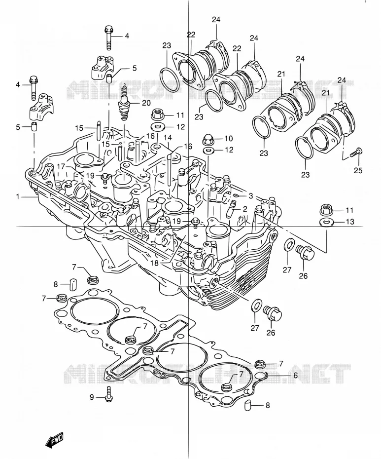 CYLINDER HEAD Suzuki MOTO 1200 GSX 2001  GSX1200K1