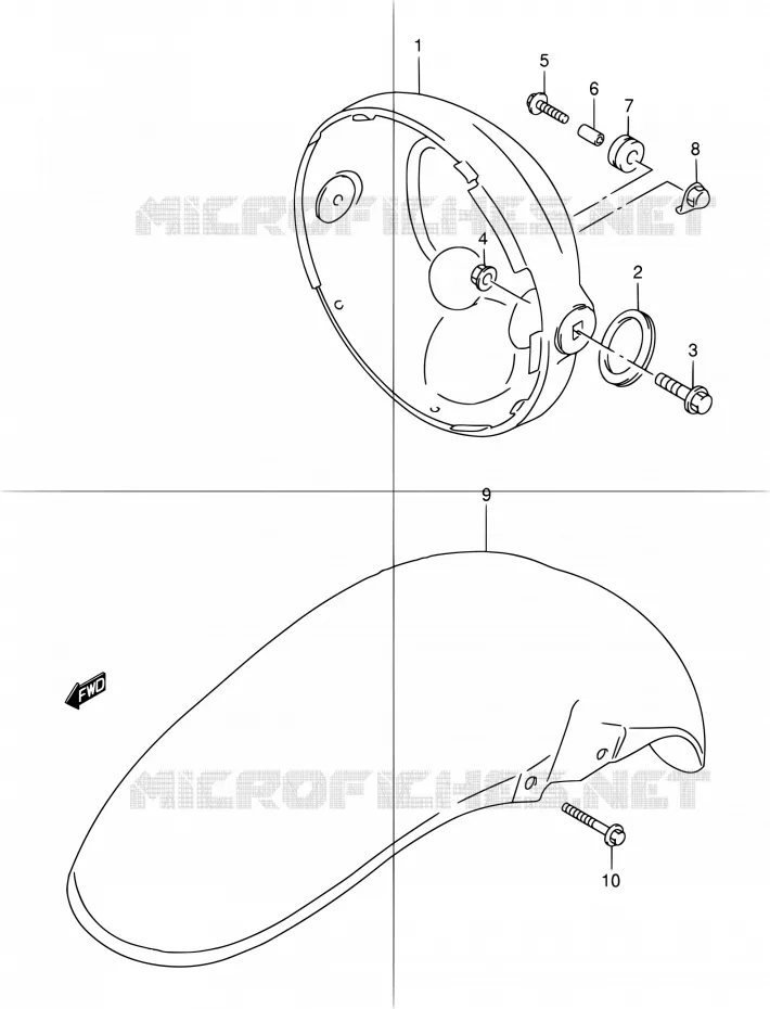 FRONT FENDER Suzuki MOTO 1200 GSX 2001  GSX1200K1