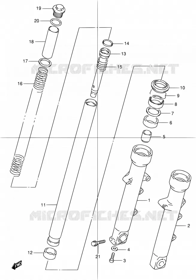 FRONT FORK Suzuki MOTO 1200 GSX 2001  GSX1200K1