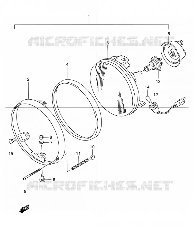 HEAD LAMP Suzuki MOTO 1200 GSX 2001  GSX1200K1