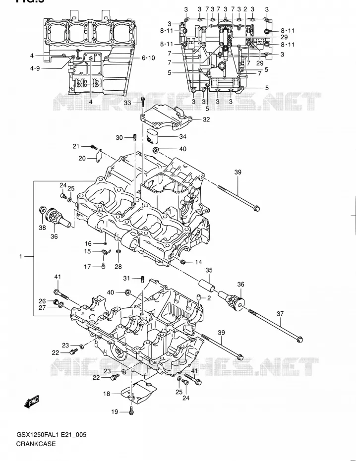 CRACKCASE COVER Suzuki MOTO 1250 GSX-F 2011  GSX1250FAL1(E24)