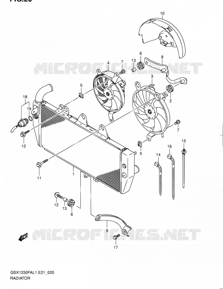 RADIATOR Suzuki MOTO 1250 GSX-F 2011  GSX1250FAL1(E24)