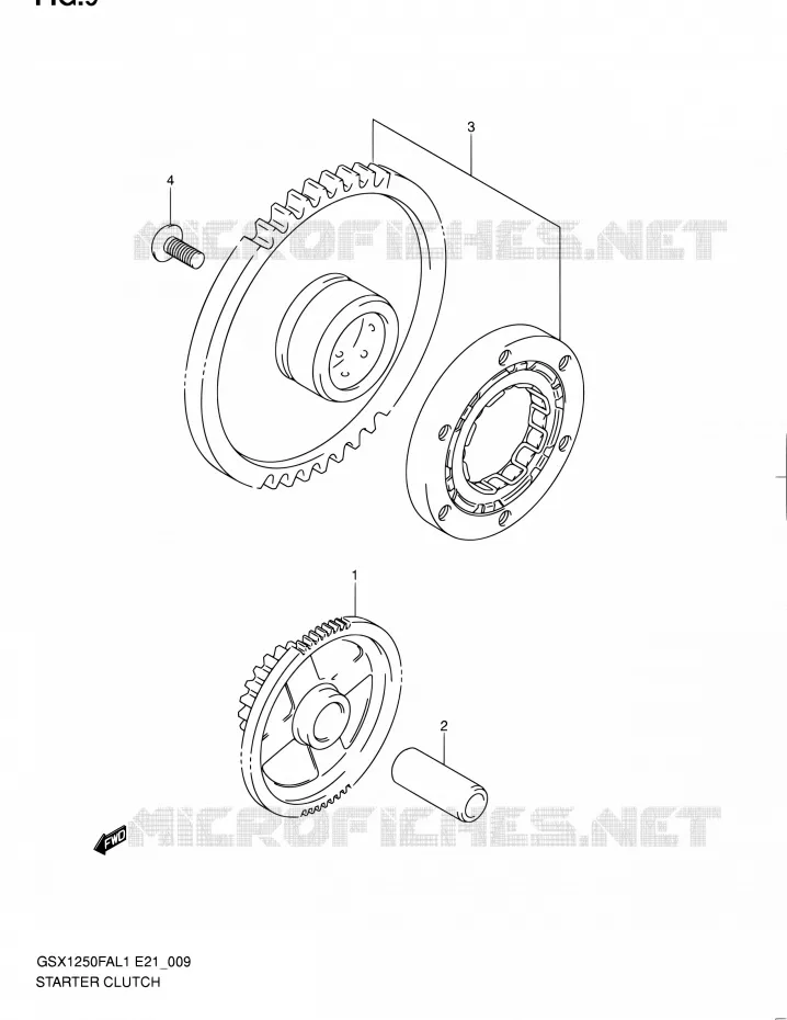 STARTER MOTOR CLUTCH Suzuki MOTO 1250 GSX-F 2011  GSX1250FAL1(E24)