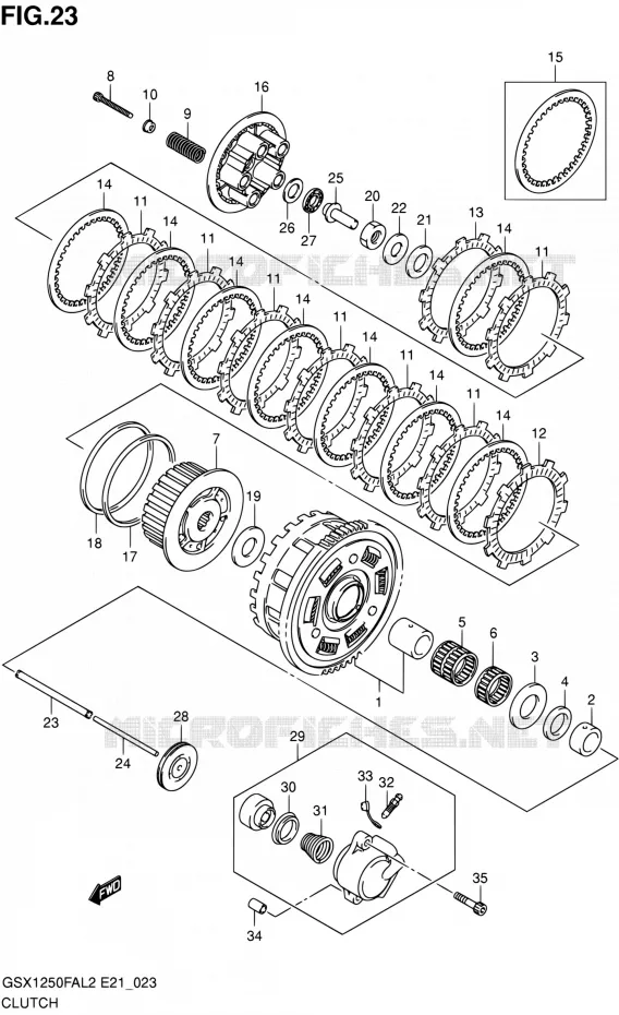 CLUTCH Suzuki MOTO 1250 GSX-F 2012  GSX1250FAL2(E21)