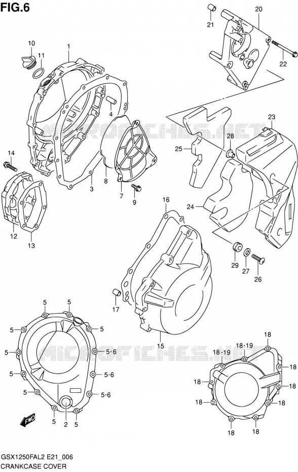 CRACKCASE COVER Suzuki MOTO 1250 GSX-F 2012  GSX1250FAL2(E21)