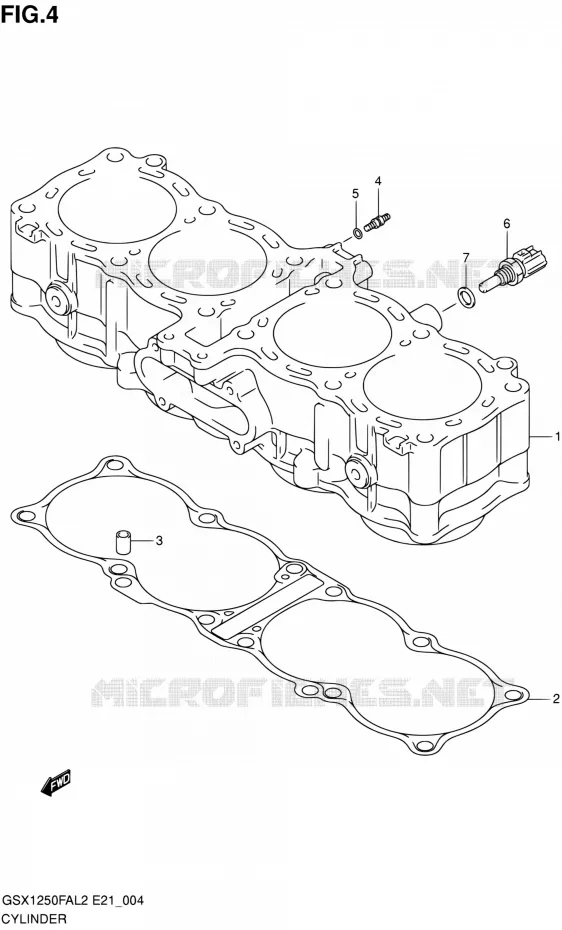 CYLINDER Suzuki MOTO 1250 GSX-F 2012  GSX1250FAL2(E21)