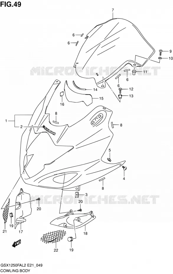 FAIRING Suzuki MOTO 1250 GSX-F 2014  GSX1250FAL2(E21)