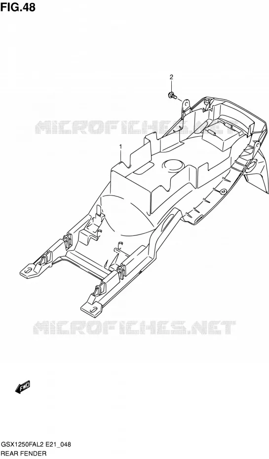 REAR FEDNER Suzuki MOTO 1250 GSX-F 2013  GSX1250FAL2(E21)