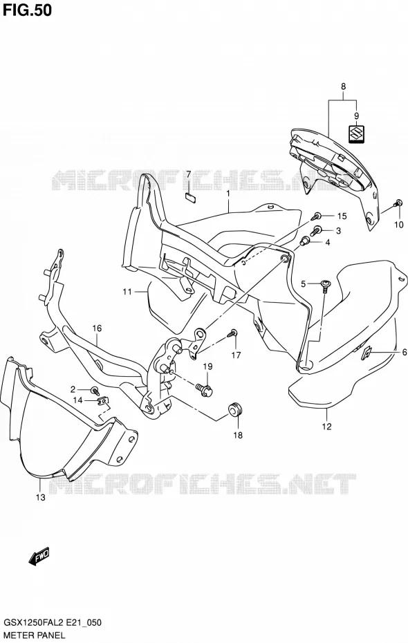 SPEEDOMETER PANEL Suzuki MOTO 1250 GSX-F 2012  GSX1250FAL2(E21)