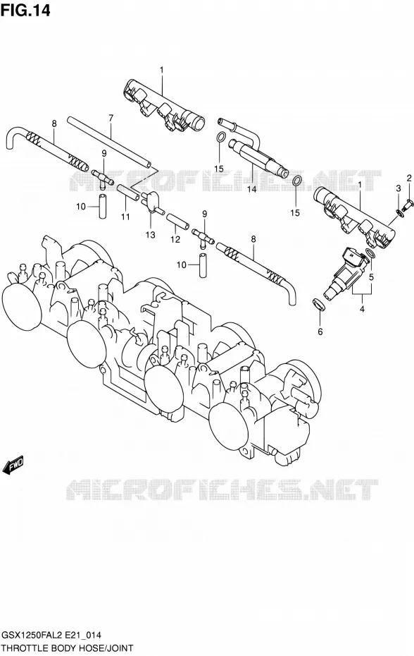 THROTTLE BODY Suzuki MOTO 1250 GSX-F 2012  GSX1250FAL2(E21)