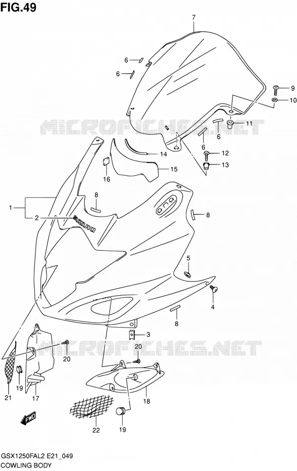FAIRING Suzuki MOTO 1250 GSX-F 2012  GSX1250FAL2(E24)