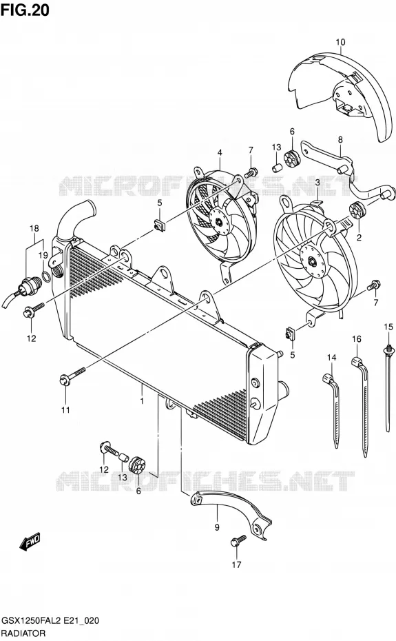 RADIATOR Suzuki MOTO 1250 GSX-F 2012  GSX1250FAL2(E24)
