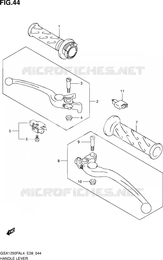 HANDGRIPS - LEVERS  Suzuki MOTO 1250 GSX-F 2014  GSX1250FA L4 (E03,E28,E33)