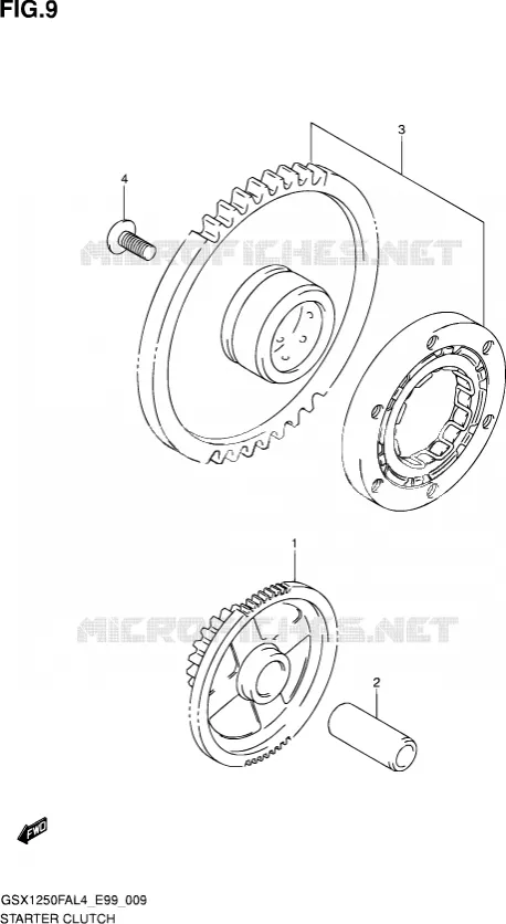 STARTER MOTOR CLUTCH Suzuki MOTO 1250 GSX-F 2014  GSX1250FA L4 (E99)