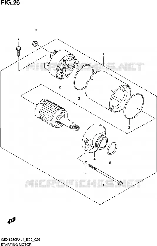 STARTER MOTOR Suzuki MOTO 1250 GSX-F 2014  GSX1250FA L4 (E99)