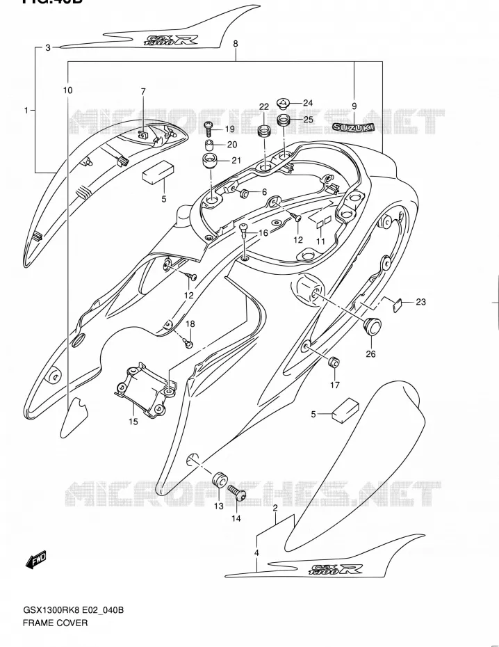 FAIRING (MODEL L0) Suzuki MOTO 1300 HAYABUSA 2010  GSX1300RL0(E14)