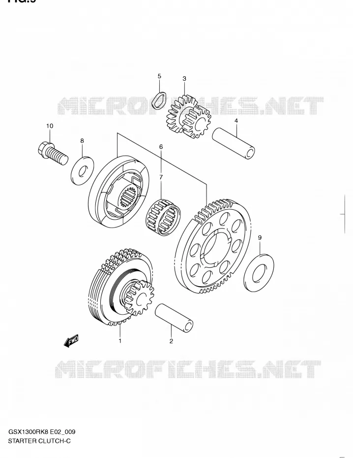 STARTER MOTOR CLUTCH Suzuki MOTO 1300 HAYABUSA 2010  GSX1300RL0(E14)
