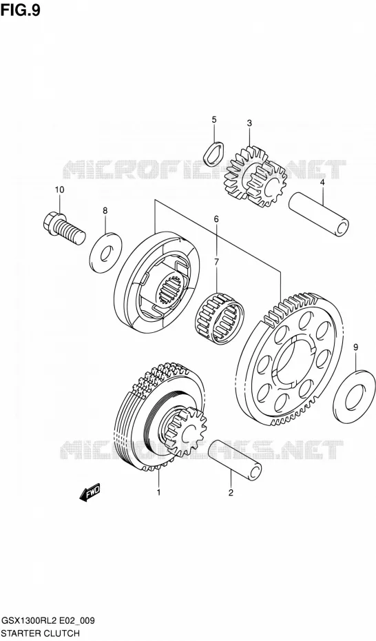 STARTER MOTOR CLUTCH Suzuki MOTO 1300 HAYABUSA 2012  GSX1300RL2(E02)