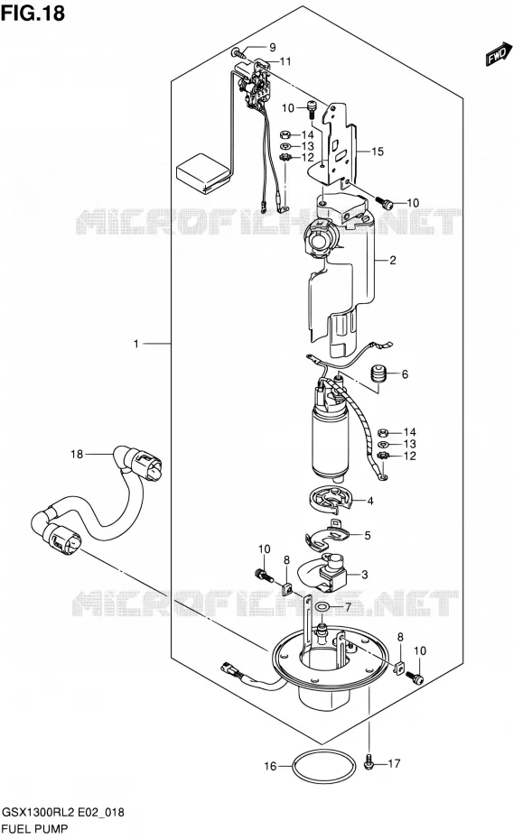 FUEL PUMP Suzuki MOTO 1300 HAYABUSA 2012  GSX1300RL2(E19)
