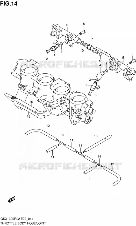THROTTLE BODY Suzuki MOTO 1300 HAYABUSA 2012  GSX1300RL2(E19)