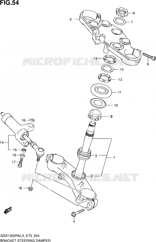TRIPLE CLAMPS - STEERING DAMPER Suzuki MOTO 1300 HAYABUSA 2013  GSX1300RA L3 (E73)