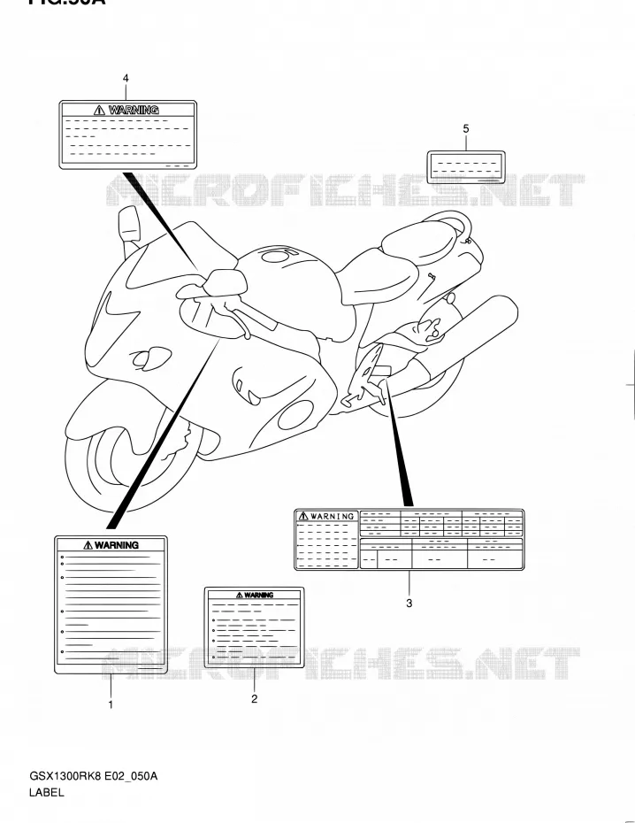 LABEL (MODEL L0) Suzuki MOTO 1300 HAYABUSA 2010  GSX1300RUFL0(E19)