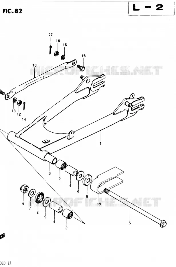 SWINGARM Suzuki MOTO 250 GSX 1982  GSX250 Z/GSX250E Z/GSX250S Z/GSX250ES Z
