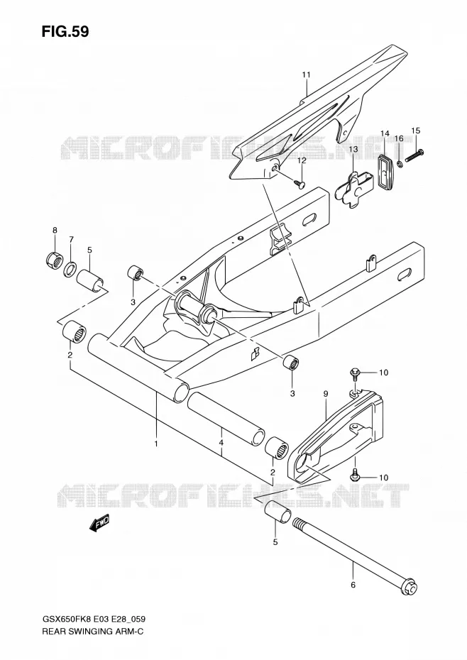 SWINGARM Suzuki MOTO 650 GSX-F 2009  GSX650F K9 (E03,E28,E33)