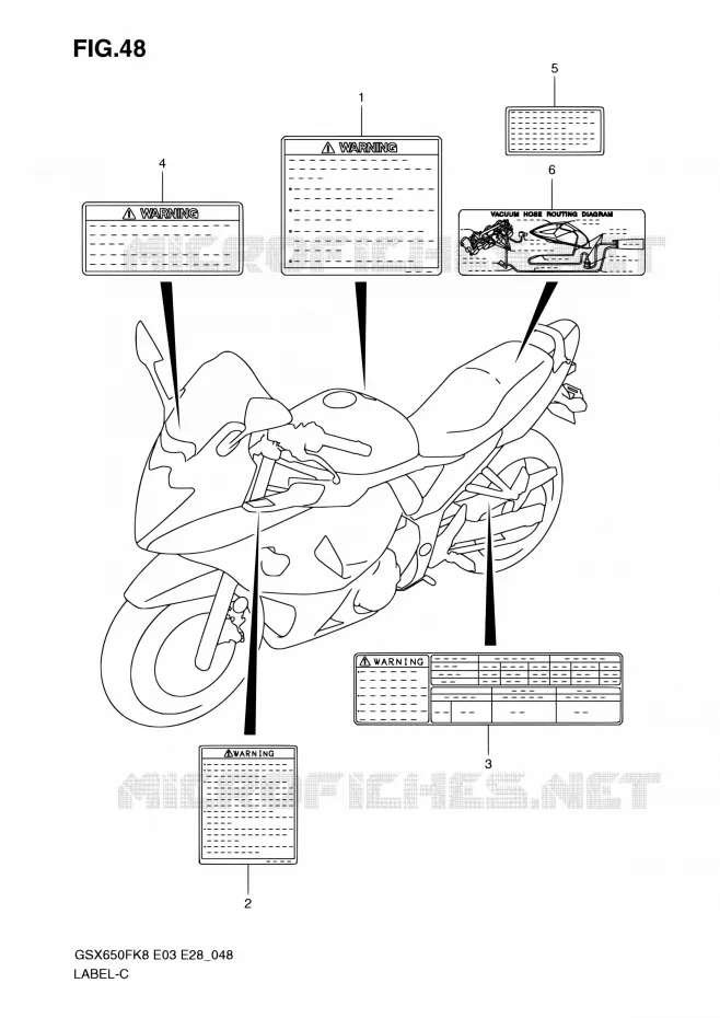 LABEL Suzuki MOTO 650 GSX-F 2010  GSX650F L0 (E03,E28,E33)